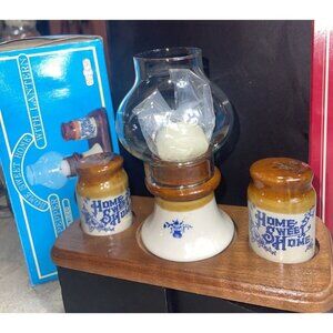 Vintage 1986 EMSON Home Sweet Home Salt and Pepper with Lantern and Candle NIB